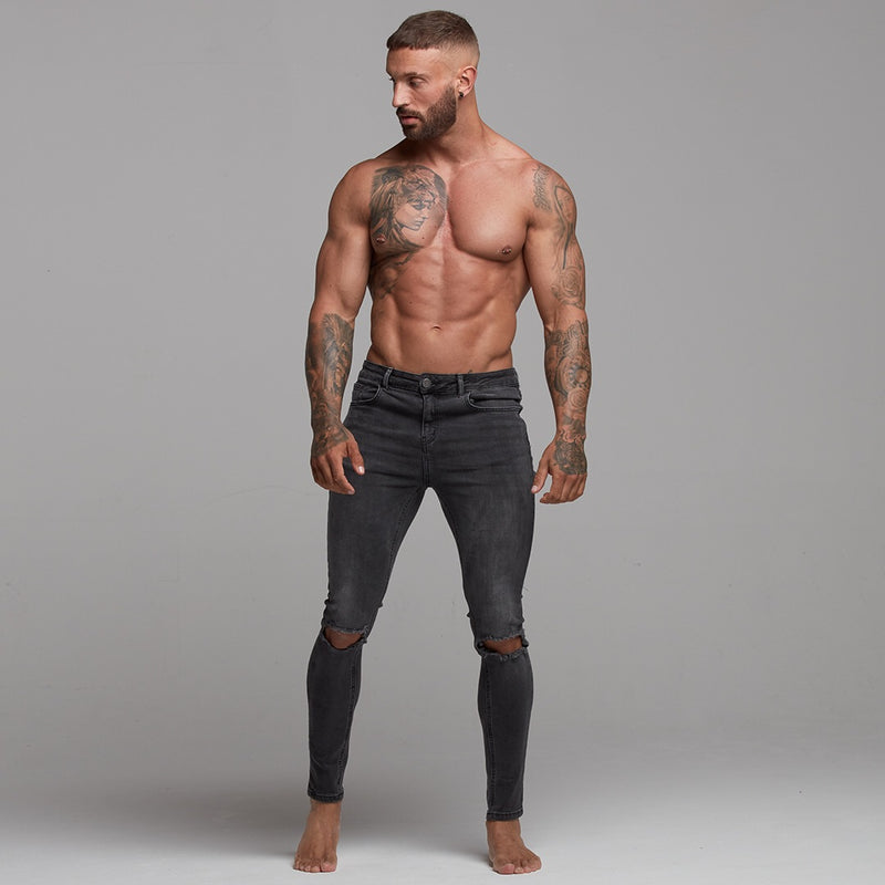 Father Sons Stretch-Jeans mit schmal zulaufendem Knöchel und verwaschenem Stretch in Schwarz – FSH227