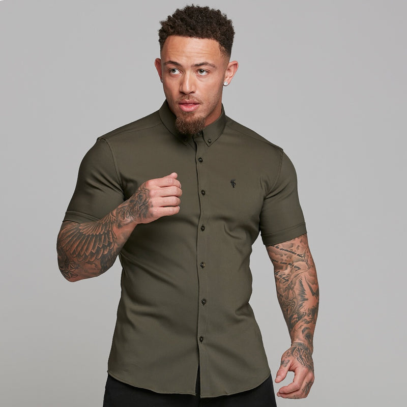 Father Sons Super Slim Ultra Stretch Classic Olive Short Sleeve - FS483