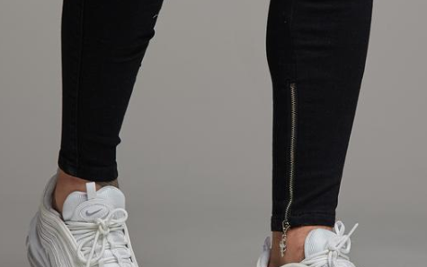 Father Sons Ankle Slim Stretch-Jeans in Schwarz mit Reißverschluss – FSH235